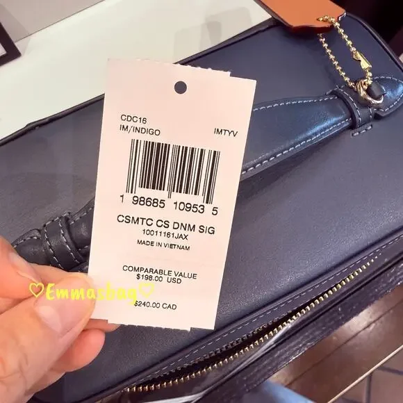 Last 1‼️Coach CDC16 Cosmetic Case in Signature Denim, denim/Gold/Indigo - Picture 6 of 6